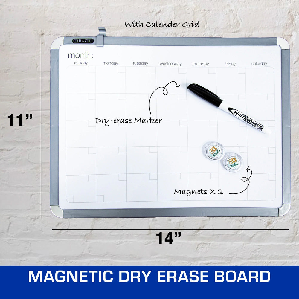 Magnetisk whiteboard-kalendertavle 28 cm x 33 cm med tusch og 2 magneter 