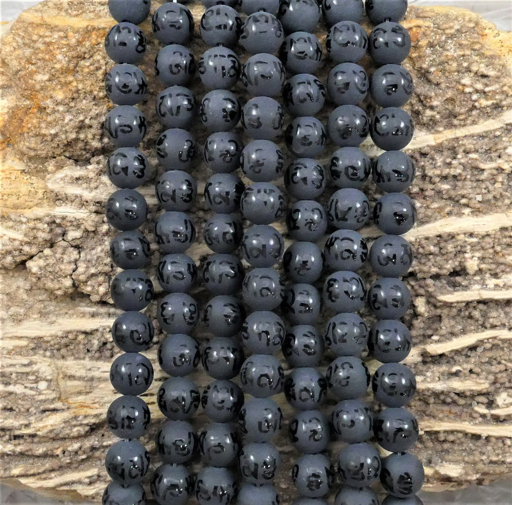 Matte Onyx w/ Mantra Symbol, Round