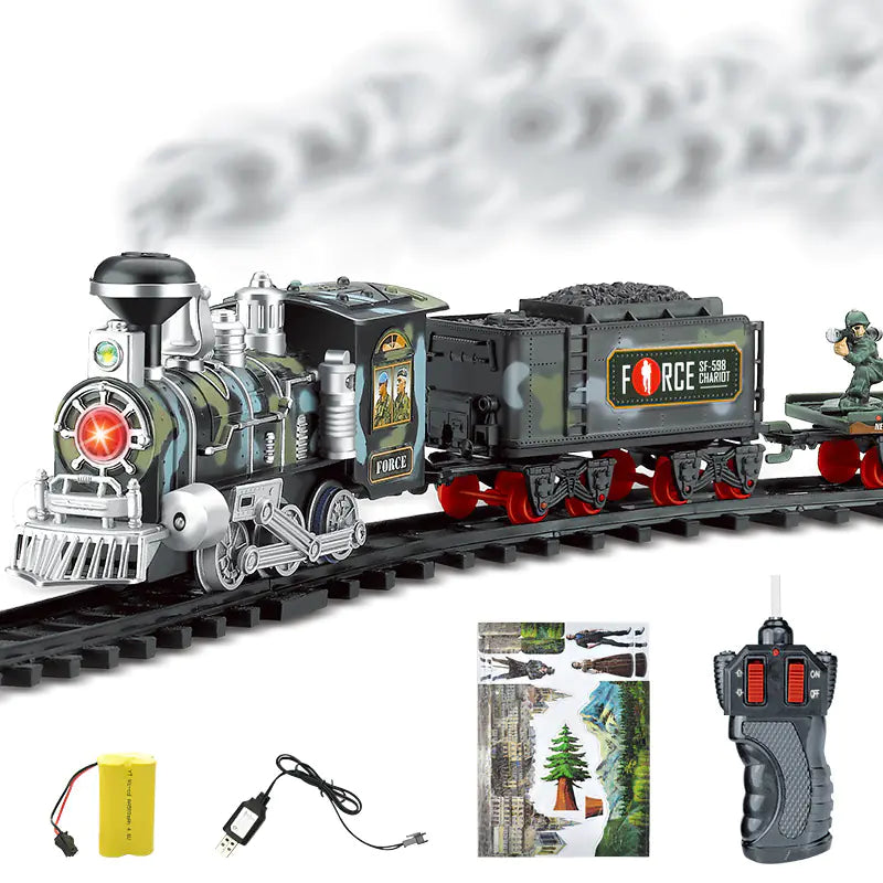 Electric Smoke Remote Control Train Toy Set