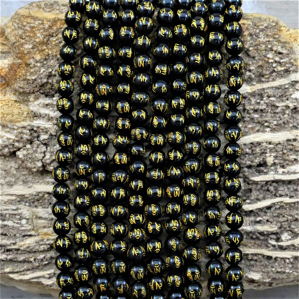 Onyx w/ Mantra Symbol Polished Round-3