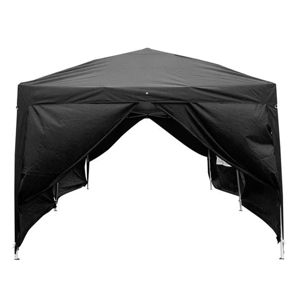 Outdoor Pop up Gazebo 3 x 6m Folding Tent Four Windows Black