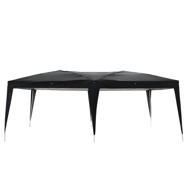 Outdoor Pop up Gazebo 3 x 6m Folding Tent Four Windows Black