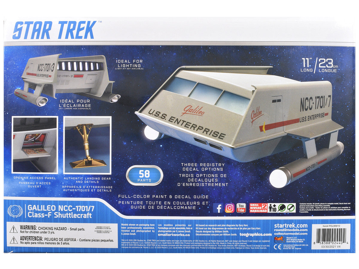 Skill 2 Model Kit Galileo Shuttlecraft "Star Trek: The Original Series" (1966-1968) TV Series 1/32 Scale Model by Polar Lights