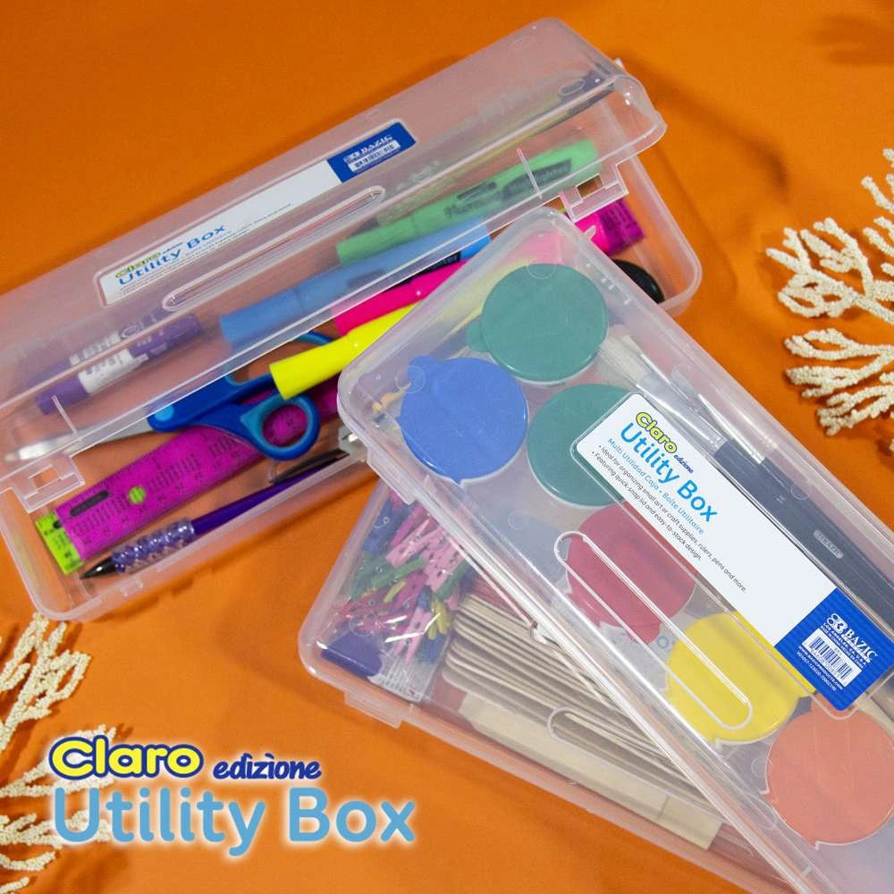 Pencil Case Multipurpose Utility Box Ruler Length – Clear
