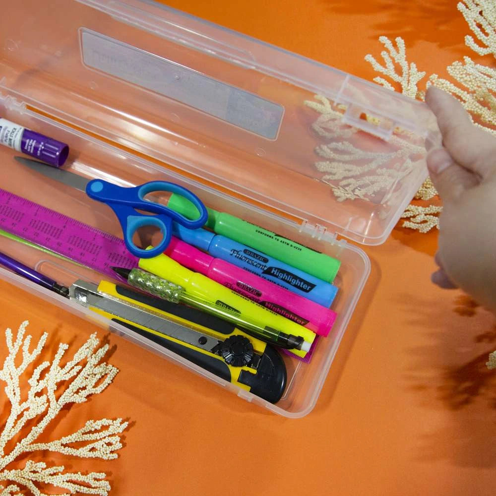 Pencil Case Multipurpose Utility Box Ruler Length – Clear