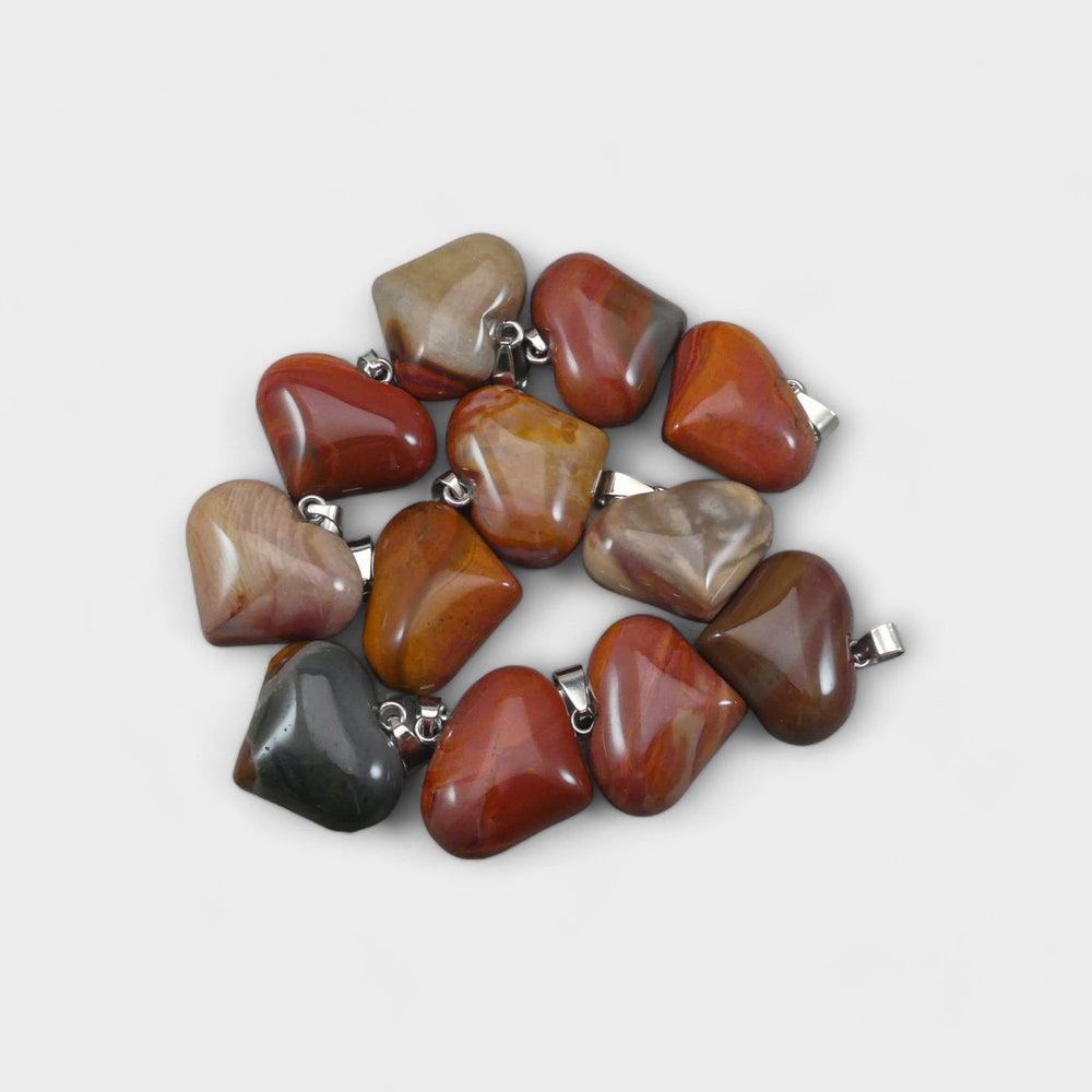 Polychrome Jasper 25x20 mm Heart Pendant-0
