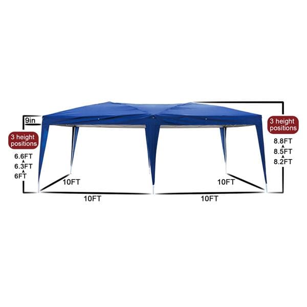 Outdoor Pop up Gazebo 3 x 6m Folding Tent Four Windows Blue