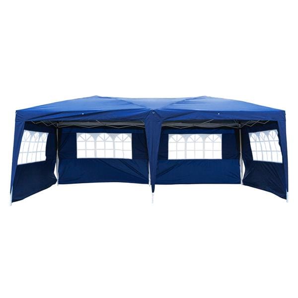 Outdoor Pop up Gazebo 3 x 6m Folding Tent Four Windows Blue