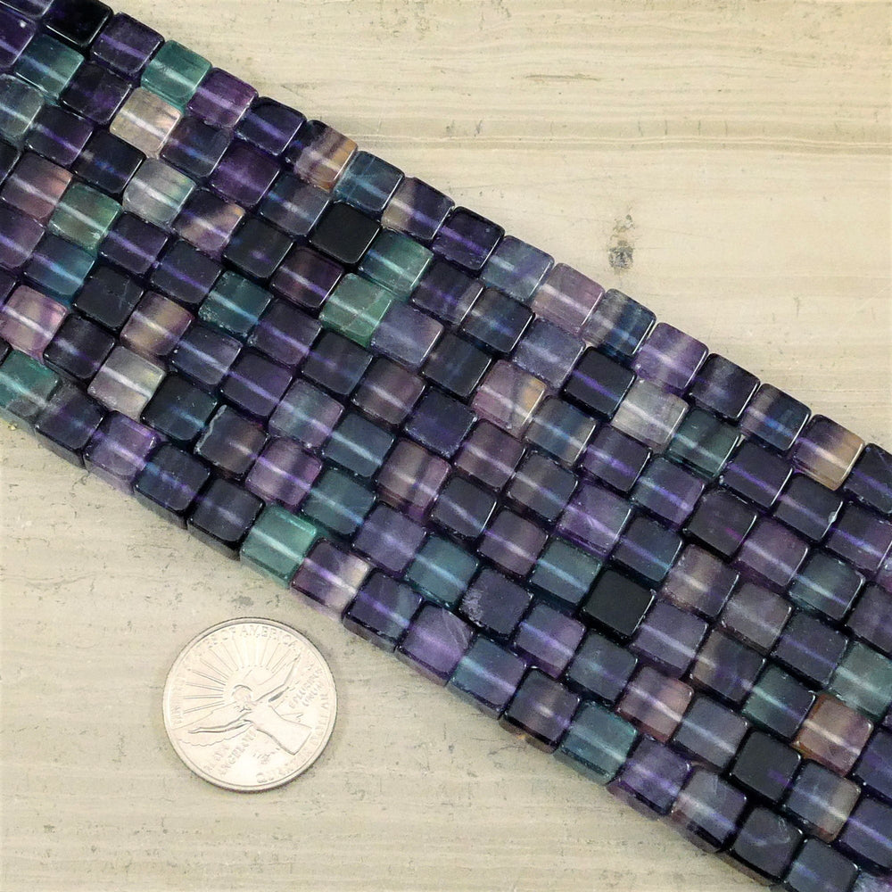 Rainbow Fluorite Cube Strands-1