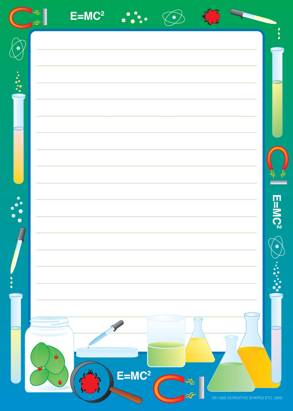 SHAPES ETC. Large Notepad - Science Lab / Lined