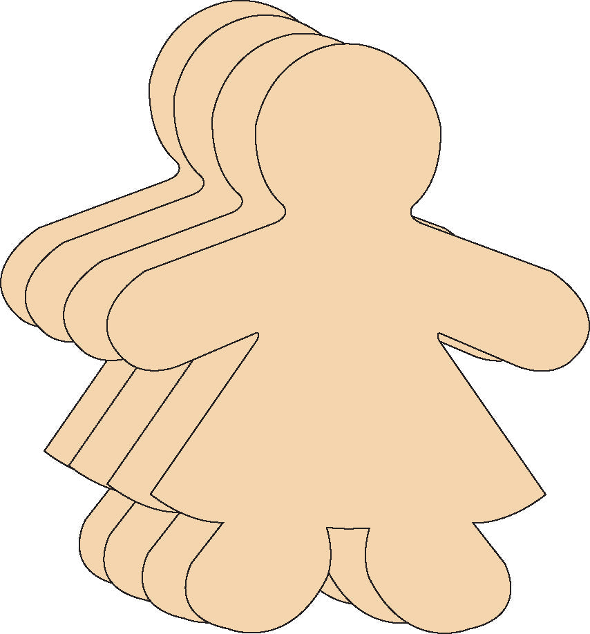 SHAPES ETC. Girl Small Single Color Creative Cut-Outs- 3"-0