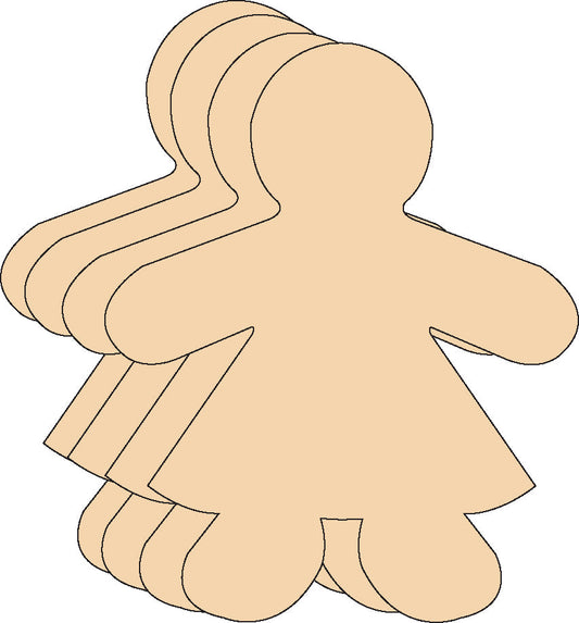 SHAPES ETC. Girl Small Single Color Creative Cut-Outs- 3"-0