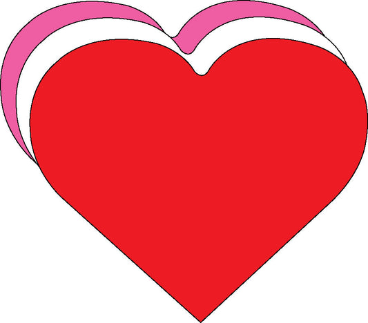 SHAPES ETC. Baby Heart Tri-Color Creative Cut-Outs- 2" x 2.75"-0