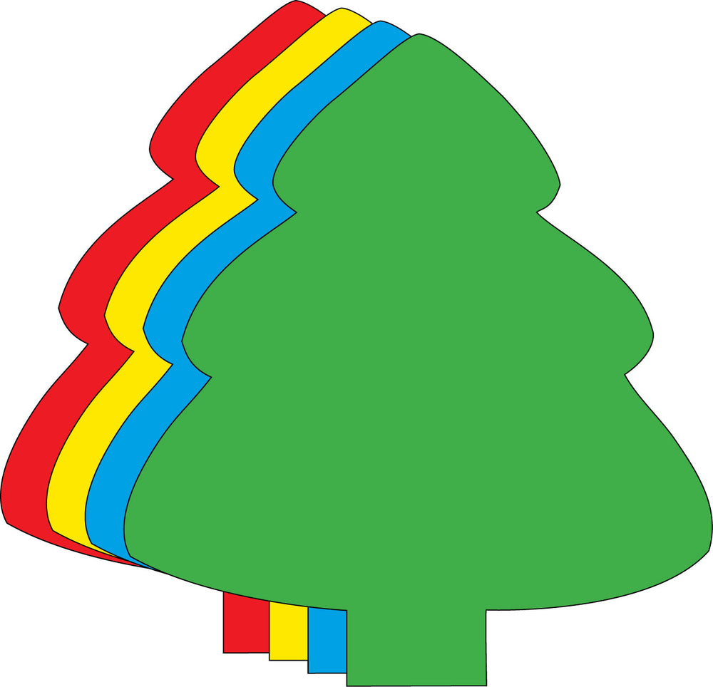 SHAPES ETC.  Large Assorted Color Creative Foam Cut-Outs - Assorted Evergreen Tree-0