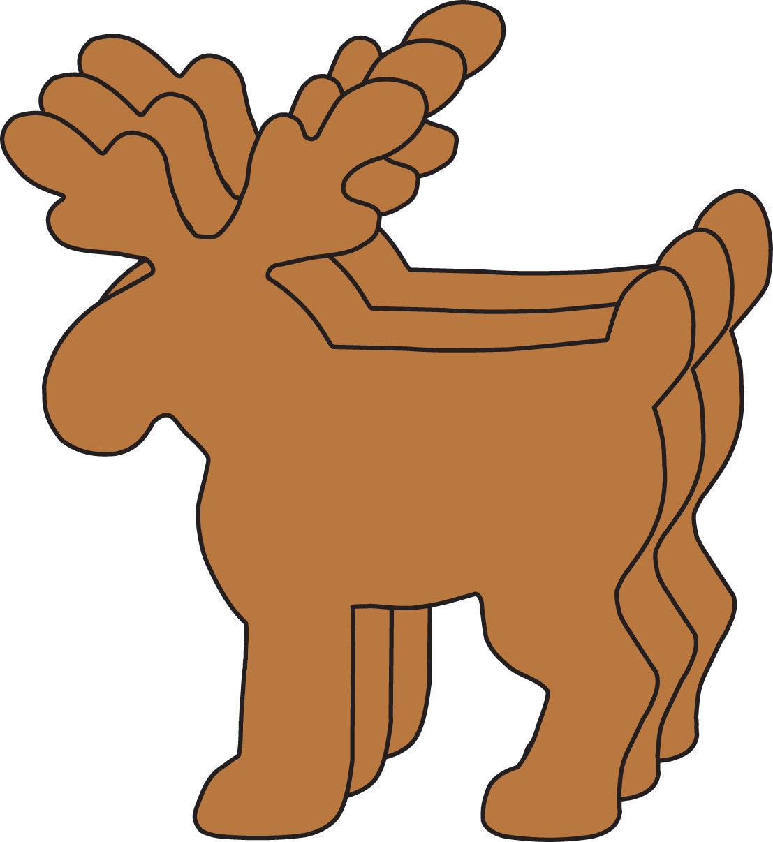 SHAPES ETC. Large Single Color Creative Foam Cut-Outs - Deer-0