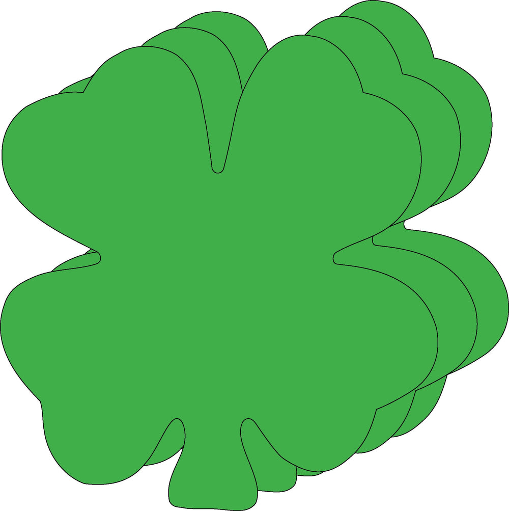 SHAPES ETC. Four Leaf Clover Single Color Super Cut-Outs- 8.75” x 9.5”-0