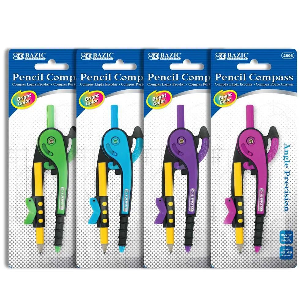 Skala-armskompas med træblyant nr. 2 – tilfældig farve 