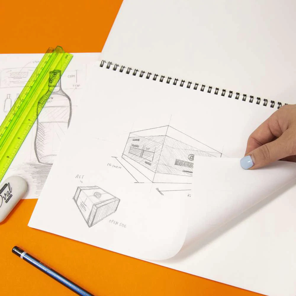 Skitseblok med sideindbundet spiral, 8,5″X11″ (30 stk.) 