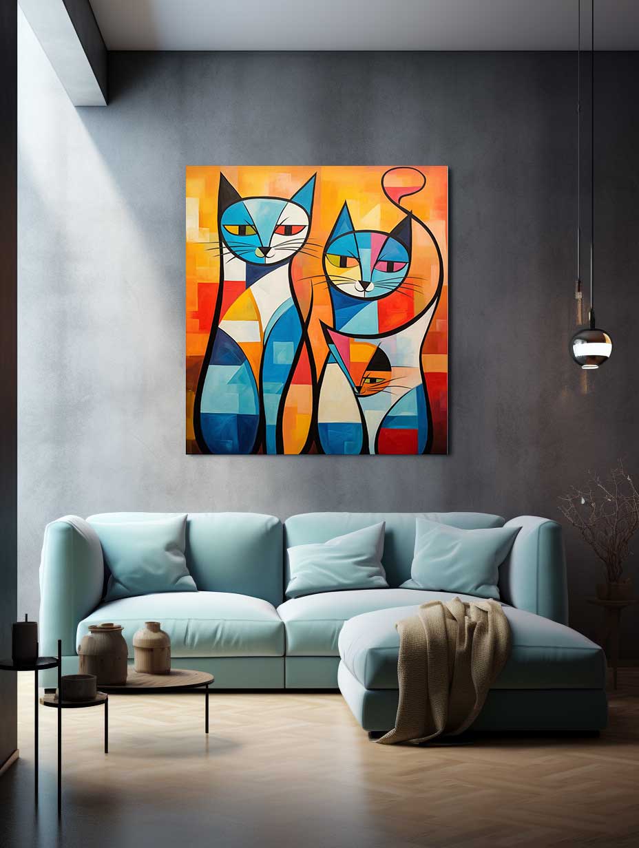 Cats Modern Art Canvas Art Print