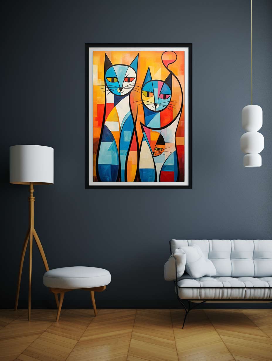 Cats Modern Art Canvas Art Print