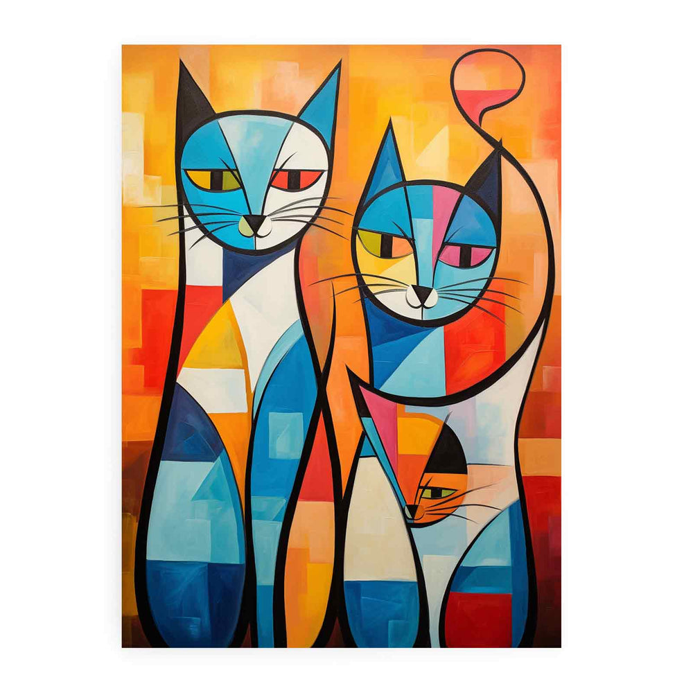Cats Modern Art Canvas Art Print