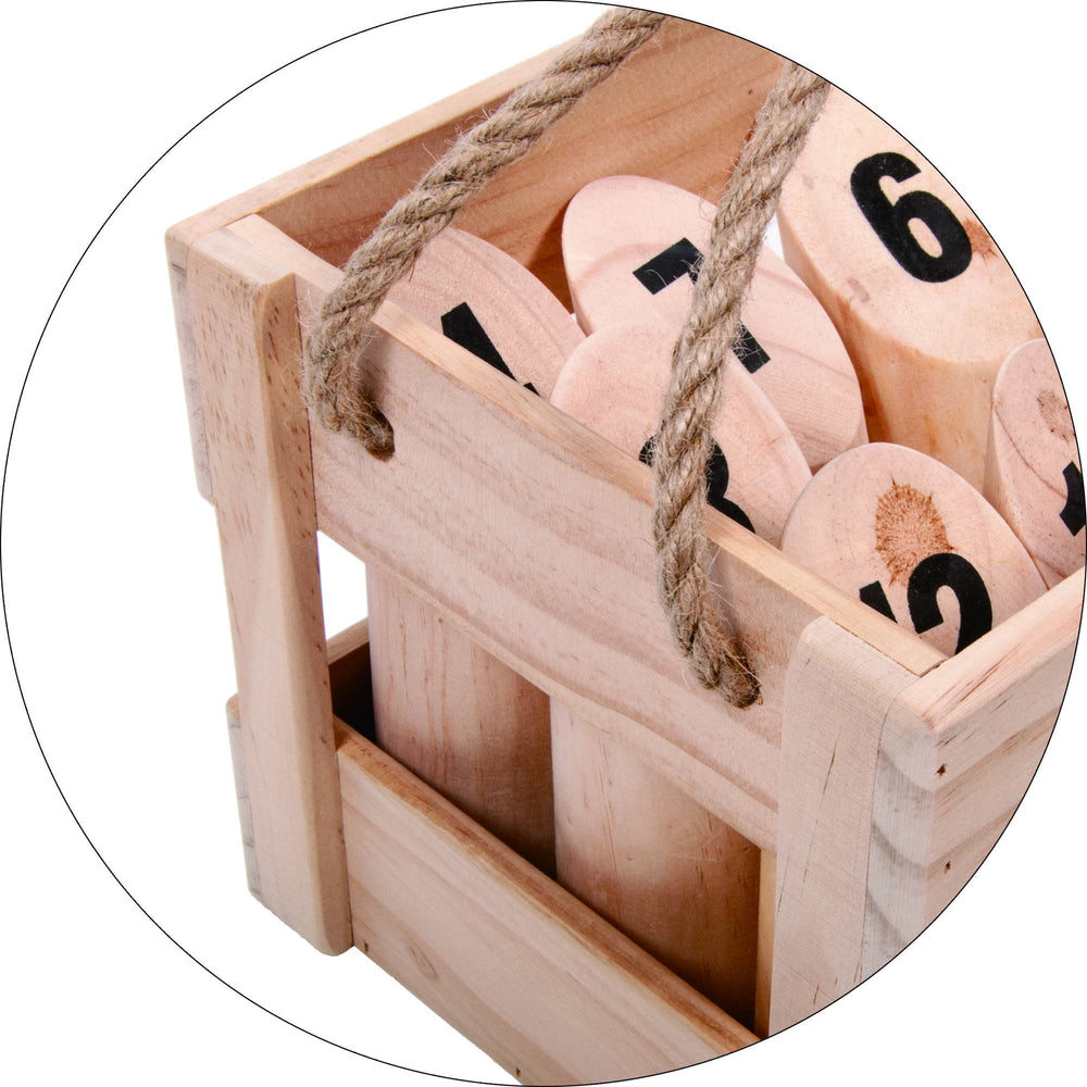 NNEDSZ Number Toss Wooden Set Outdoor Games with Carry Case
