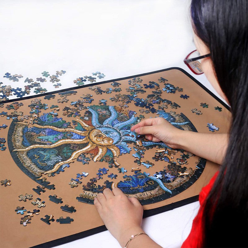 NNEDSZ 500 Piece Zodiac Circle Jigsaw Puzzle - Colorful Astrology Sun and Moon Jigsaw Puzzle for Adults and Kids