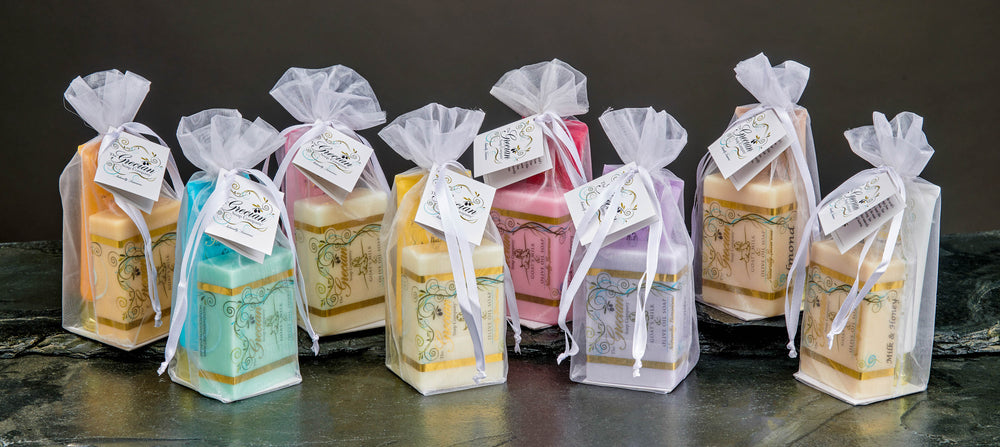 Gedemælkssæbe og lotion gavesæt på tube - Mandel