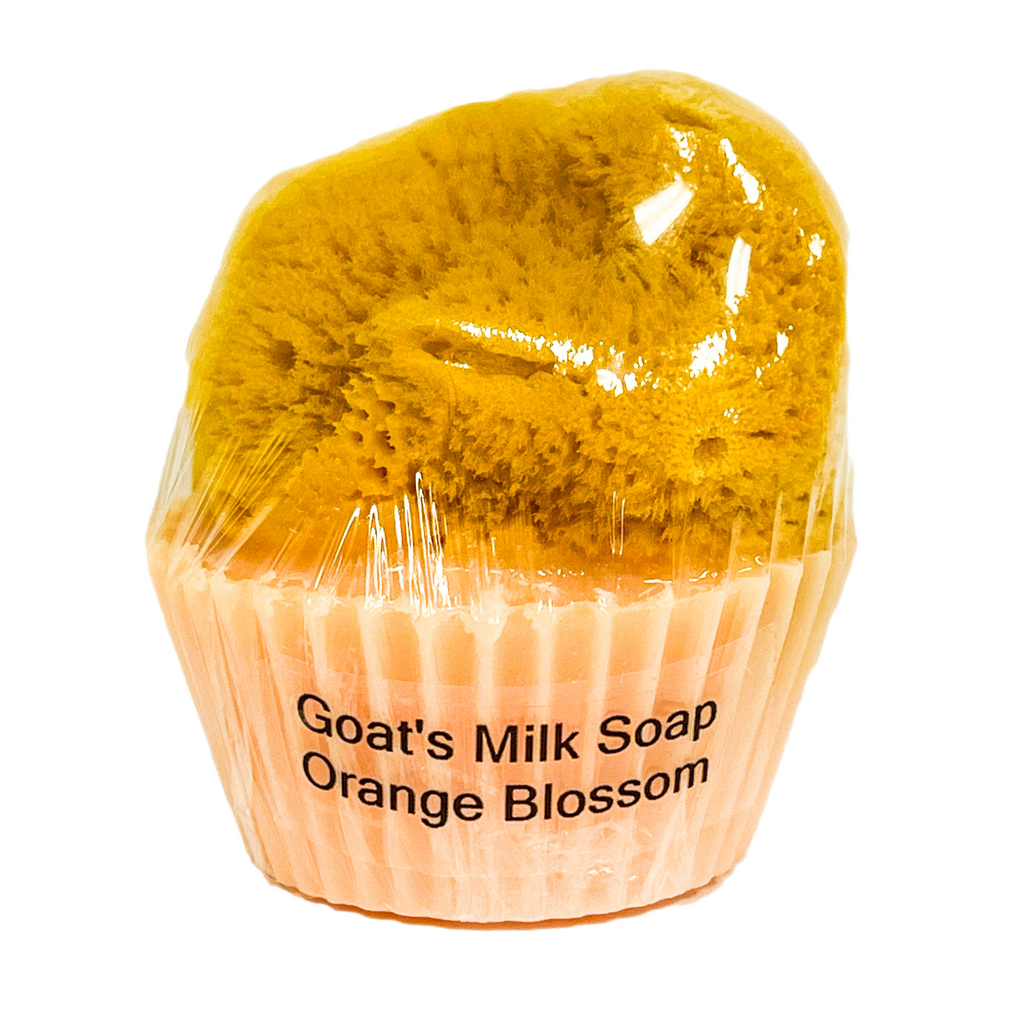 Goat's Milk Cupcake Soap w/ Embedded Sea Sponge-Orange Blossom