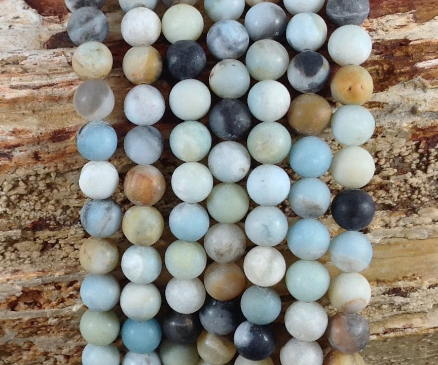 Matte Multi Color Amazonite Round-1