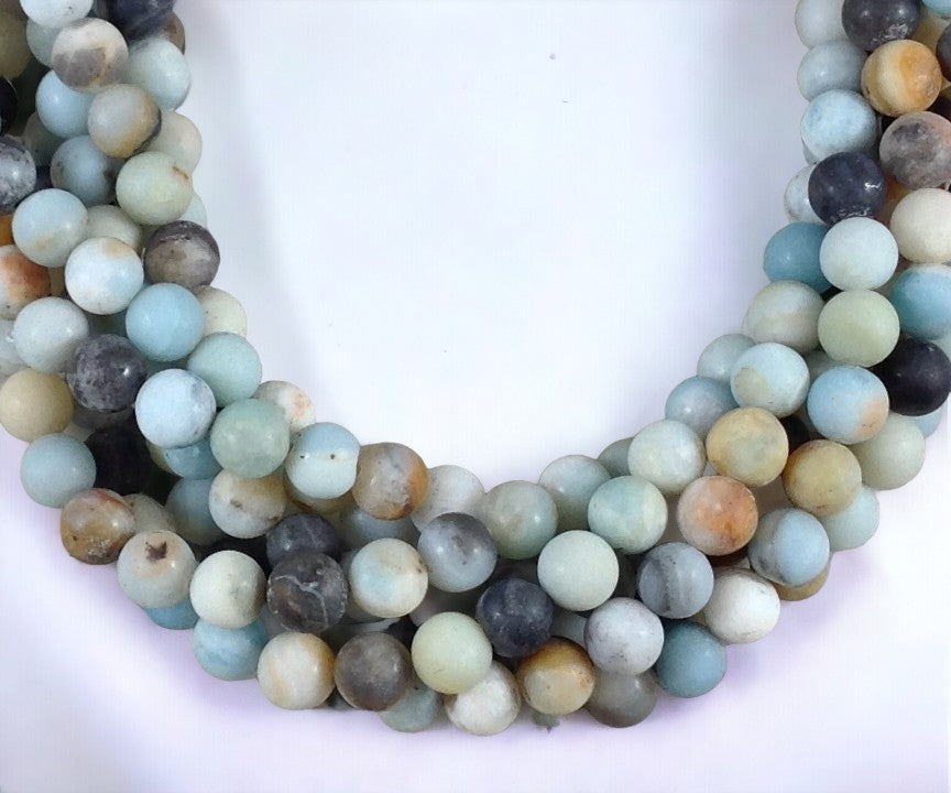Matte Multi Color Amazonite Round-0