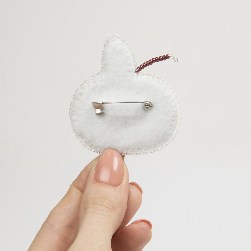 Beadwork kit for creating brooch Crystal Art Green apple BP-256C