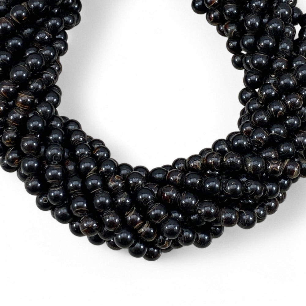 Natural Black Coral off Round 6-6.5mm-0