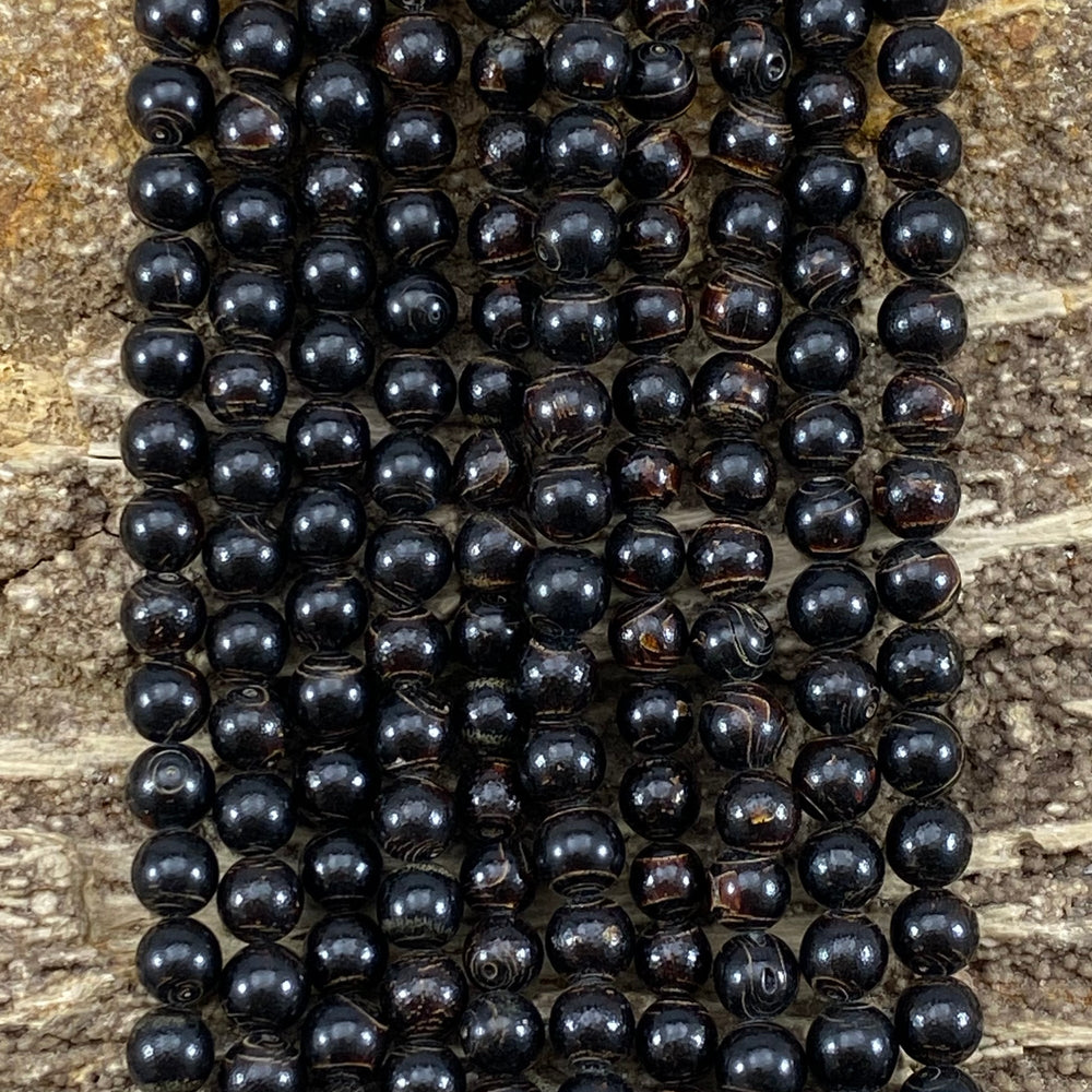 Natural Black Coral off Round 6-6.5mm-1