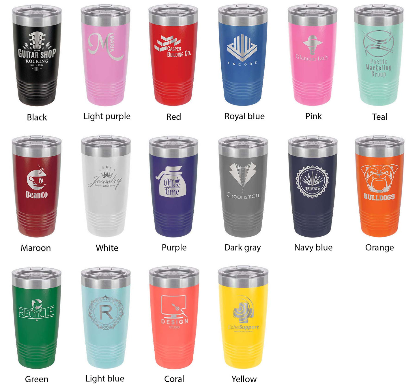 Pickerel Lake Map Tumbler Travel Mug Insulated Laser Engraved Coffee Cup Michigan 20 oz