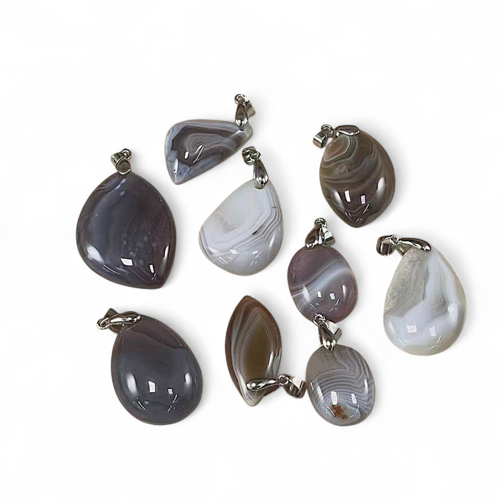 Botswana Agate, Freeform Pendant, (1pc)-0