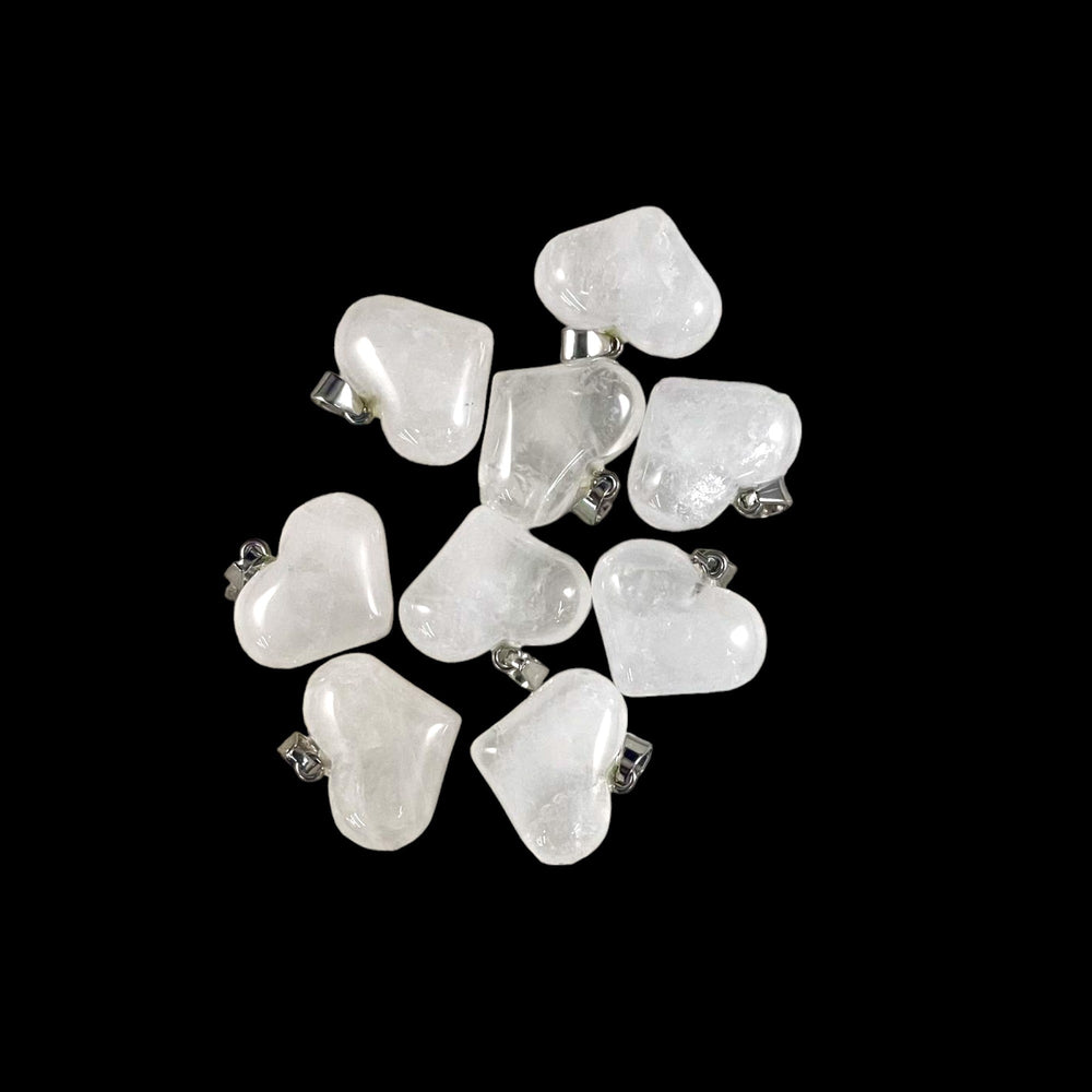 Crystal Quartz 25x20mm Heart Pendant-0