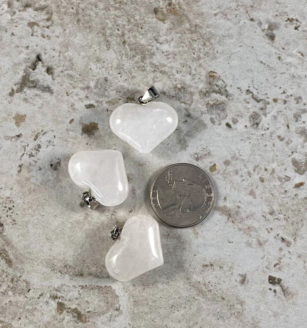 Crystal Quartz 25x20mm Heart Pendant-1