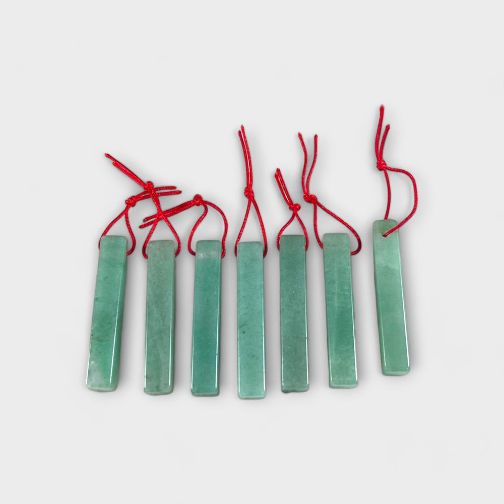 Green Aventurine, Rectangle Tube, 8mm x 45mm Pendant-0