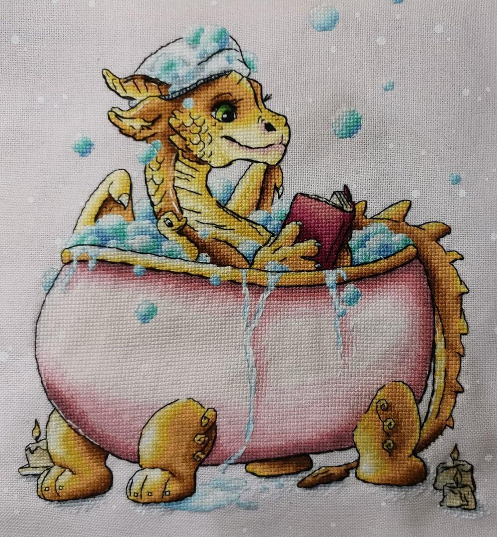 Dragon in the Bathroom - PDF Cross Stitch Pattern