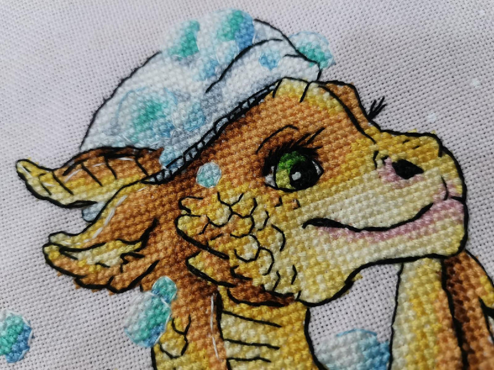 Dragon in the Bathroom - PDF Cross Stitch Pattern