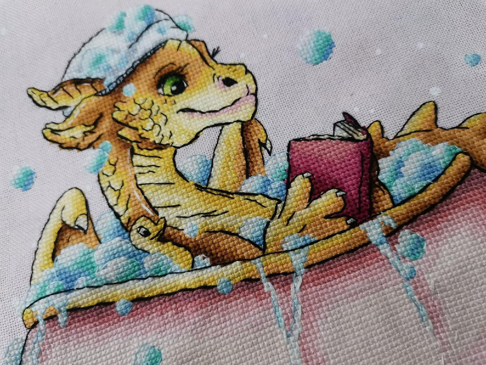 Dragon in the Bathroom - PDF Cross Stitch Pattern