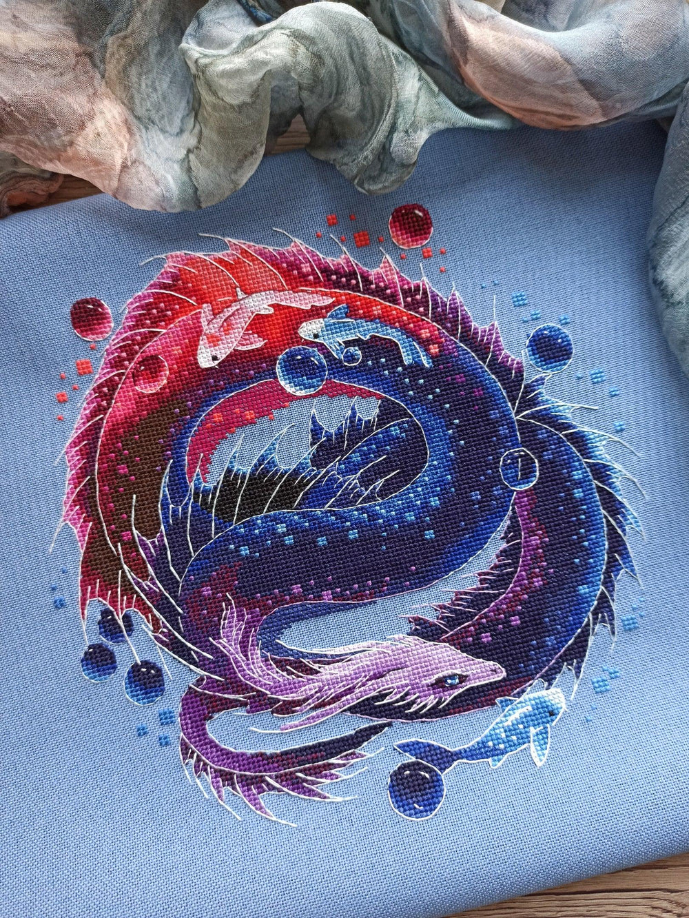 Dragon. The lady of the lake - PDF Counted Cross Stitch Pattern