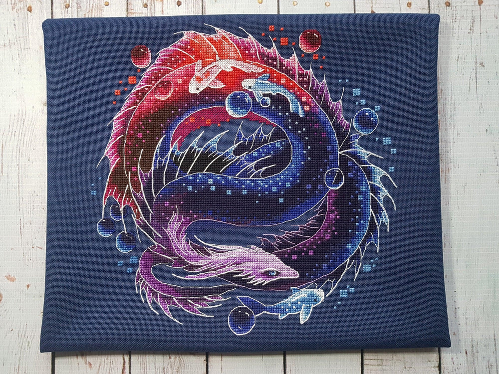 Dragon. The lady of the lake - PDF Counted Cross Stitch Pattern