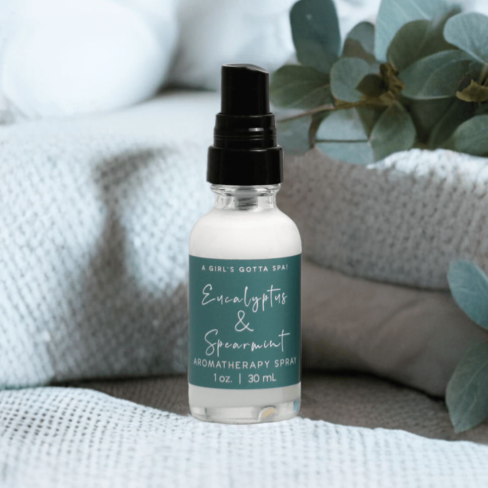 Aromaterapispray med eukalyptus og grøn mynte