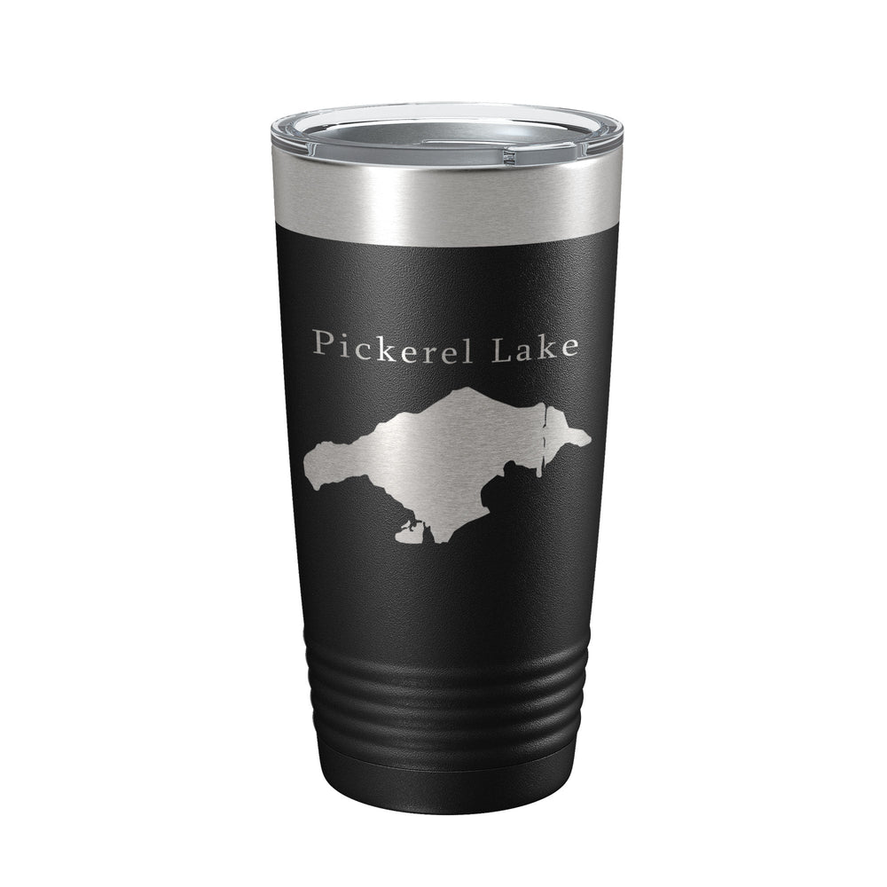 Pickerel Lake Map Tumbler Travel Mug Insulated Laser Engraved Coffee Cup Michigan 20 oz