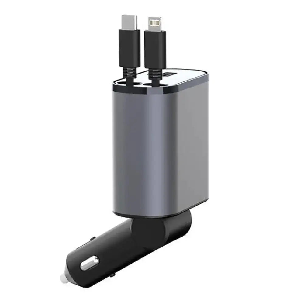 HURTIG 100W Biltelefonoplader Lighter USB og TYPE-C Adapter
