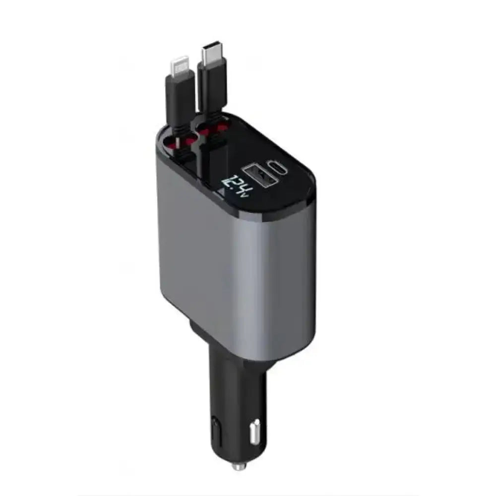 HURTIG 100W Biltelefonoplader Lighter USB og TYPE-C Adapter