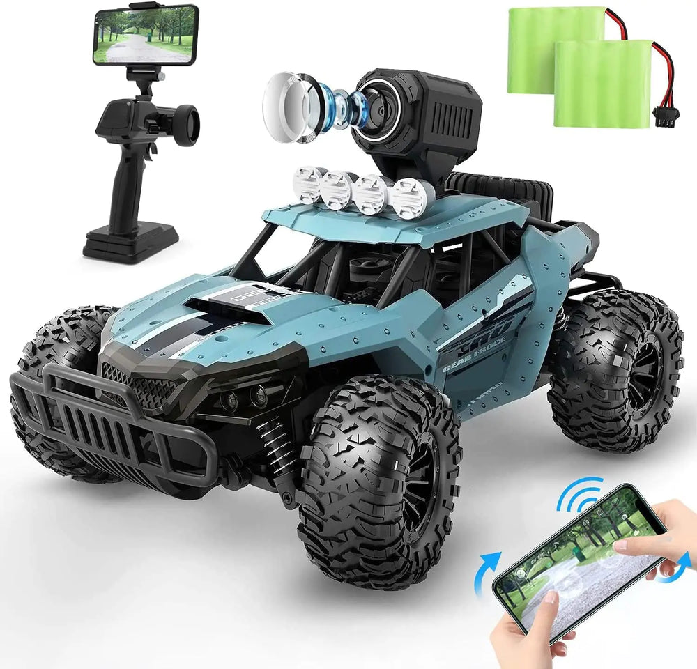 DEERC RC Cars DE36W Remote Control Car with 1080P HD FPV Camera 1/16 Off-Road High Speed Monster Trucks for Kids Adults 60 Min Play