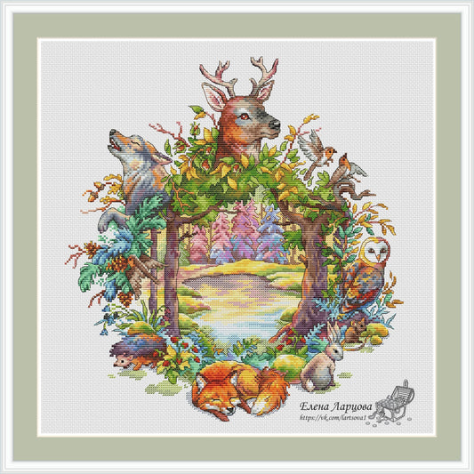 Forest Wreath - PDF Cross Stitch Pattern